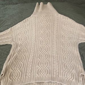 Folded neck, raglan sweater